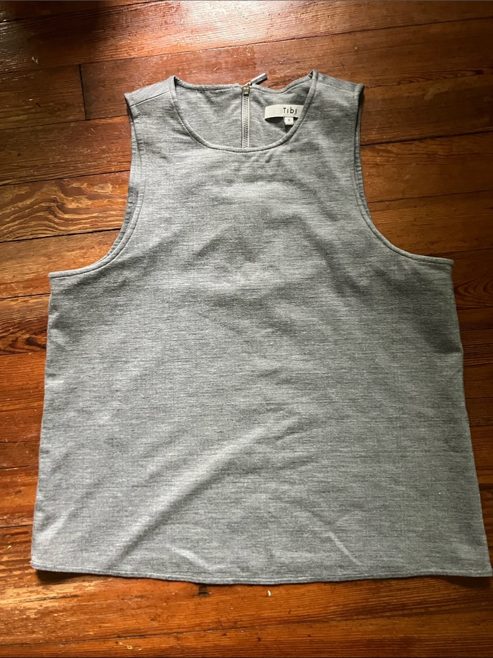 Tibi Back Zip Sleeveless Knit Tank
